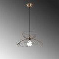Farac Megapap E27 metallic ceiling lamp in gold vintage color Ø50x31/111cm.