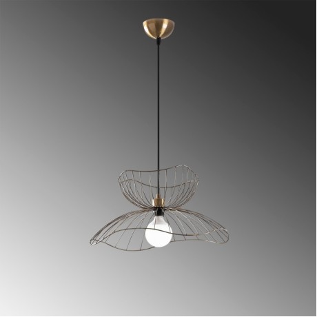 Farac Megapap E27 metallic ceiling lamp in gold vintage color Ø50x31/111cm.
