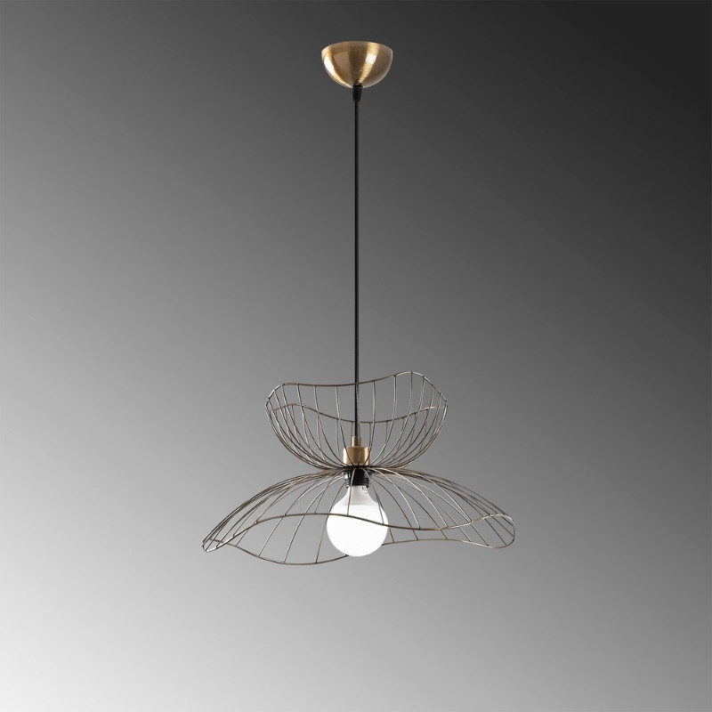 Farac Megapap E27 metallic ceiling lamp in gold vintage color Ø50x31/111cm.