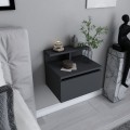 Arsen Megapap melamine wall nightstand in anthracite color 39,8x31,9x35cm.