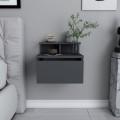 Arsen Megapap melamine wall nightstand in anthracite color 39,8x31,9x35cm.