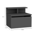 Arsen Megapap melamine wall nightstand in anthracite color 39,8x31,9x35cm.