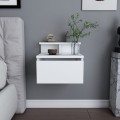 Arsen Megapap melamine wall nightstand in white color 39,8x31,9x35cm.