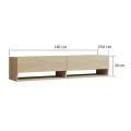 Arges Megapap melamine wall TV furniture in travertine color 140x29.6x30cm.