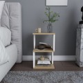 Carter Megapap melamine nightstand in oak - white color 29.6x29.6x49.4cm.