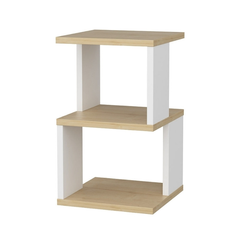Carter Megapap melamine nightstand in oak - white color 29.6x29.6x49.4cm.