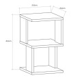 Carter Megapap melamine nightstand in oak - white color 29.6x29.6x49.4cm.