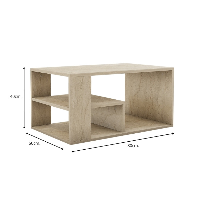 Rodom Megapap melamine coffee table in travertine color 80x50x40cm.