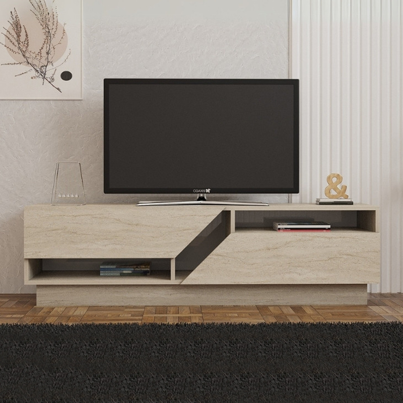 Koza Megapap melamine tv stand in travertine color 160x40x45cm.