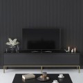Lord Megapap melamine tv stand in black - gold color 180x30x47cm.