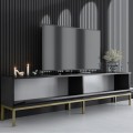 Lord Megapap melamine tv stand in black - gold color 180x30x47cm.