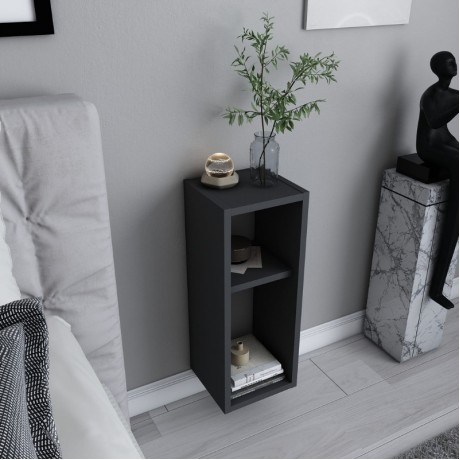 Sault Megapap melamine wall nightstand in anthracite color 23,2x22x59.6cm.