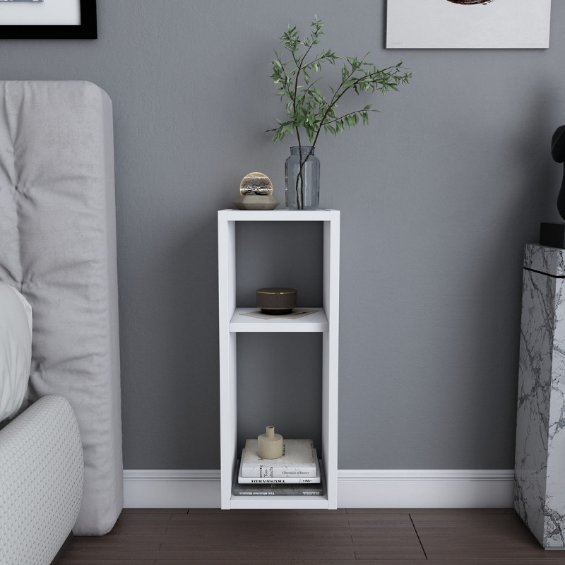 Sault Megapap melamine wall nightstand in white color 23,2x22x59.6cm.