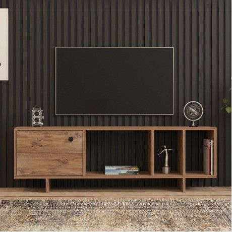 Folsom Megapap melamine tv stand in atlantic pine 140x29.9x45cm.