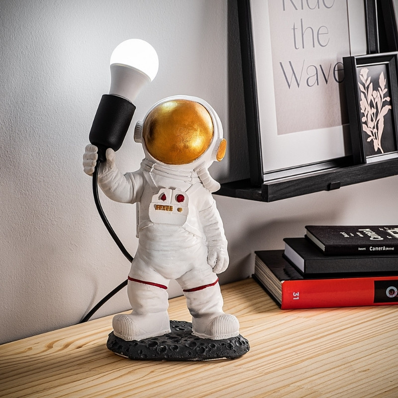 Astronaut Megapap polyester table lamp in white color 20x15x32cm.
