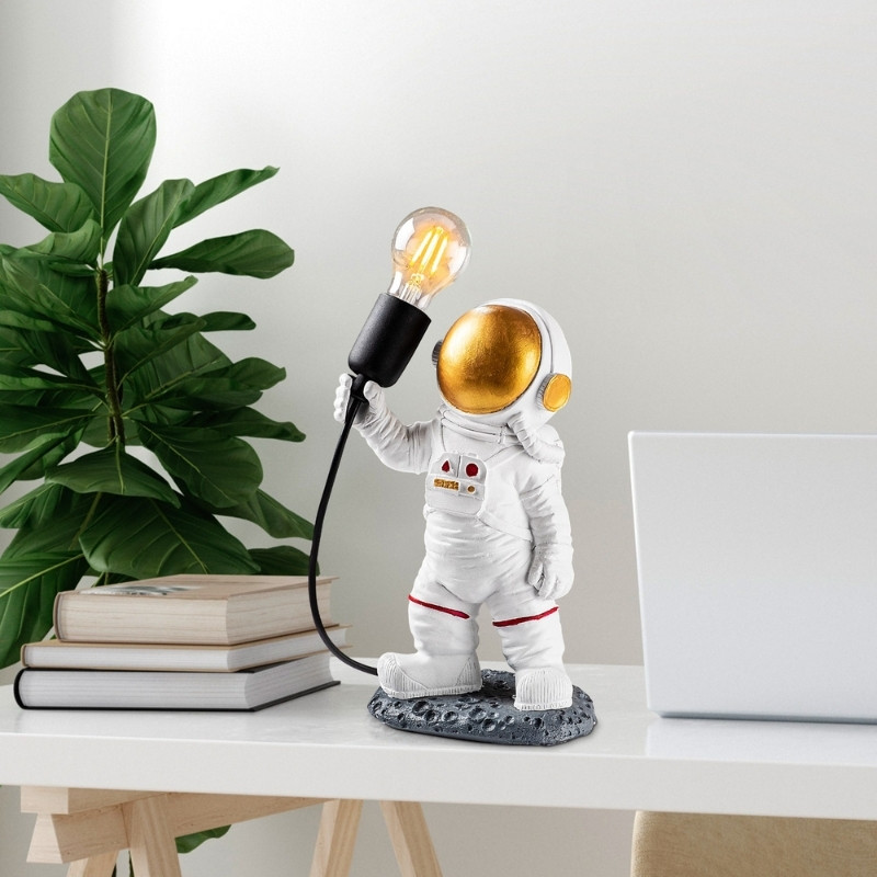 Astronaut Megapap polyester table lamp in white color 20x15x32cm.