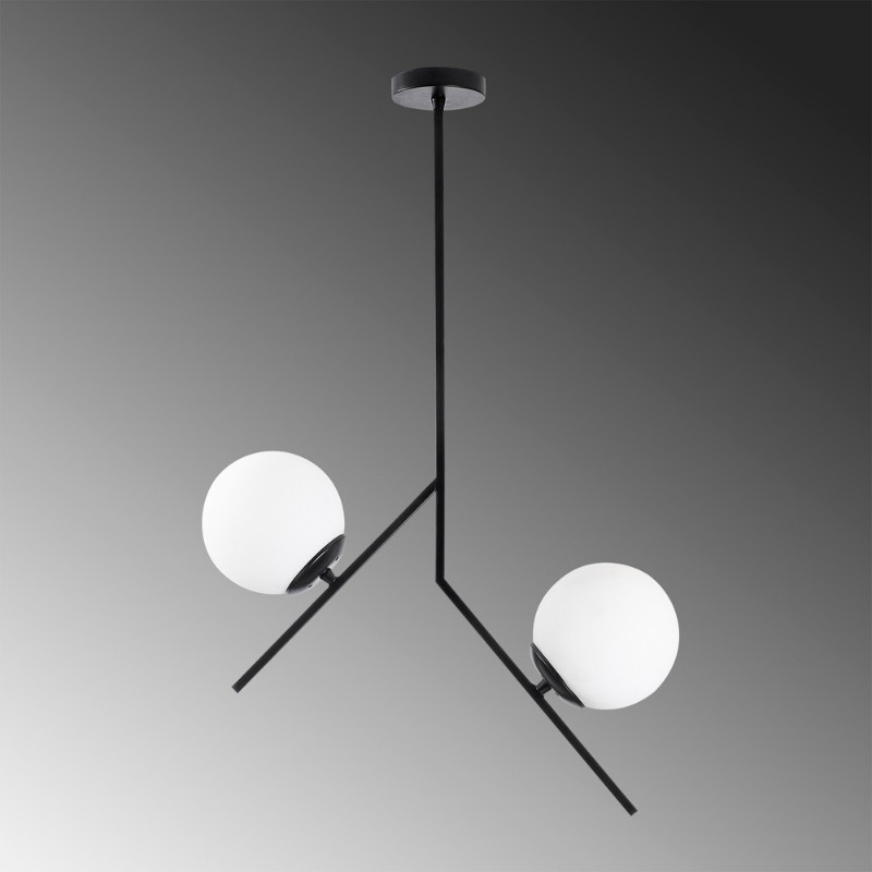 Tima Megapap E27 metallic ceiling lamp in black color 43x15x74cm.