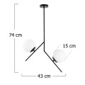 Tima Megapap E27 metallic ceiling lamp in black color 43x15x74cm.
