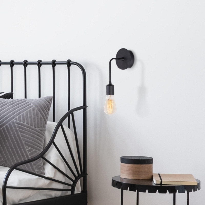 Aden Megapap E27 wall lamp in black color 6x12x27cm.