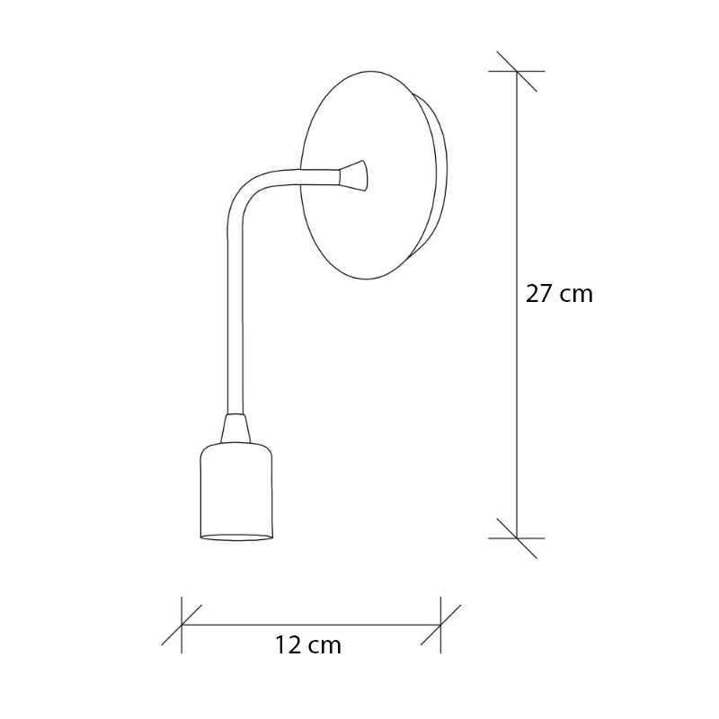 Aden Megapap E27 wall lamp in black color 6x12x27cm.