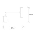Aven Megapap E27 wall lamp in black color 8x20x15cm.