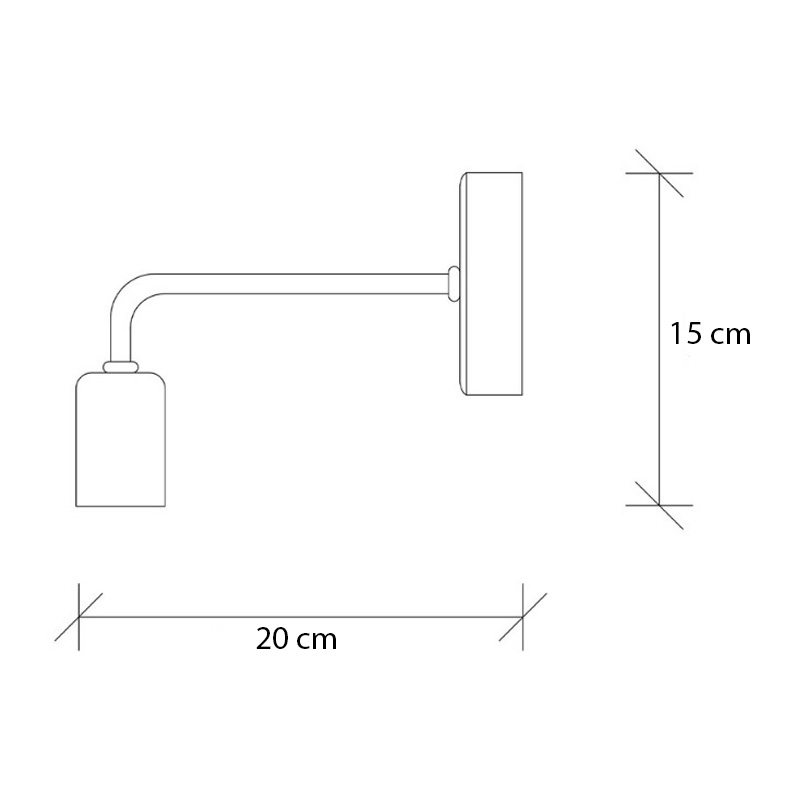 Aven Megapap E27 wall lamp in black color 8x20x15cm.