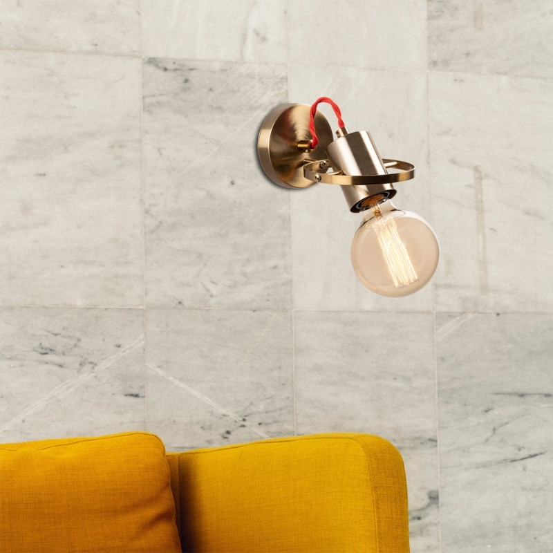 Asen Megapap E27 wall lamp in gold vintage color 12x17x13cm.