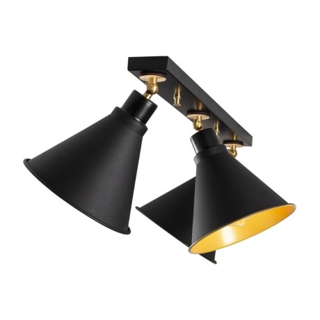 Arden Megapap E27 metallic three-light ceiling light in black color 72x20x26cm.