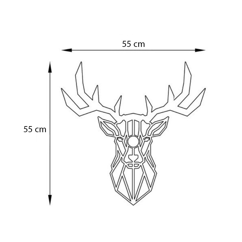 Απλίκα τοίχου Deer Megapap E27 MDF χρώμα μαύρο 55x12x55εκ.