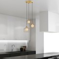 Alvaro Megapap E27 metallic three-light ceiling light in gold color 56x40x121cm.