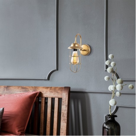 Vole Megapap E27 wall lamp in gold color 10x12x32cm.