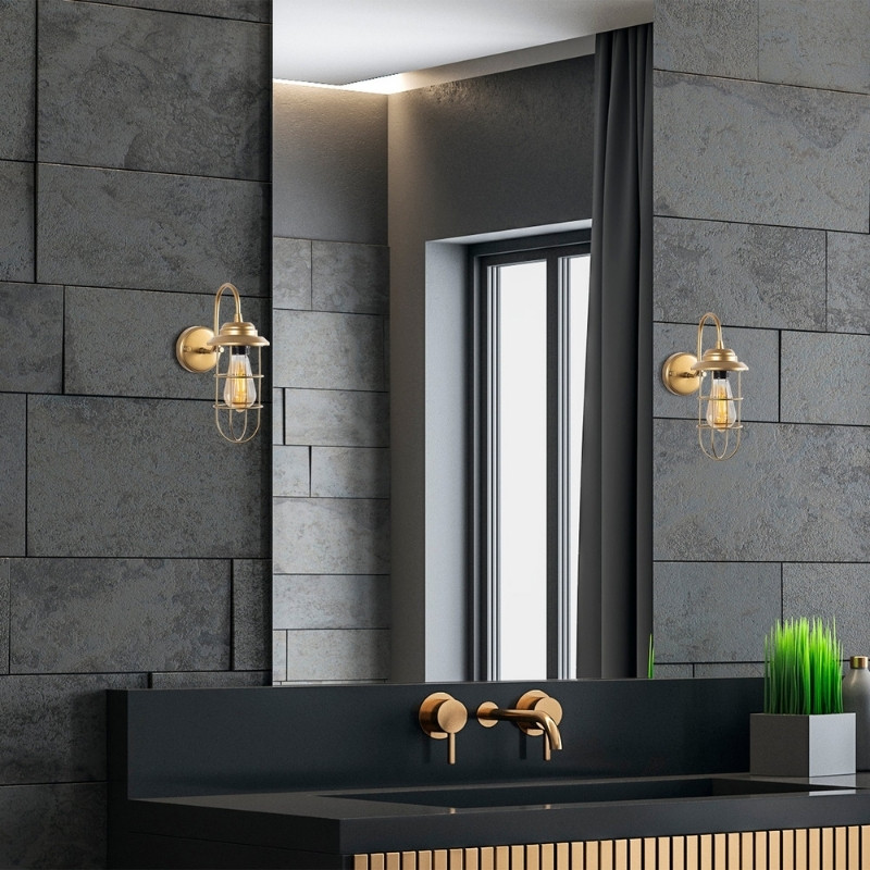Vole Megapap E27 wall lamp in gold color 10x12x32cm.