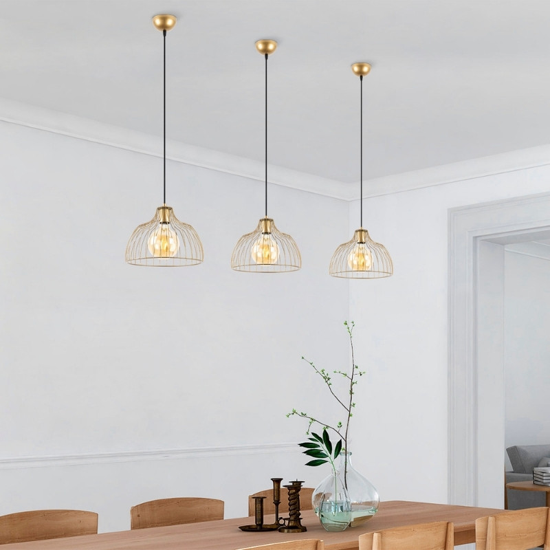 Treiso Megapap  E27 metallic ceiling lamp in gold color Ø28x126cm.