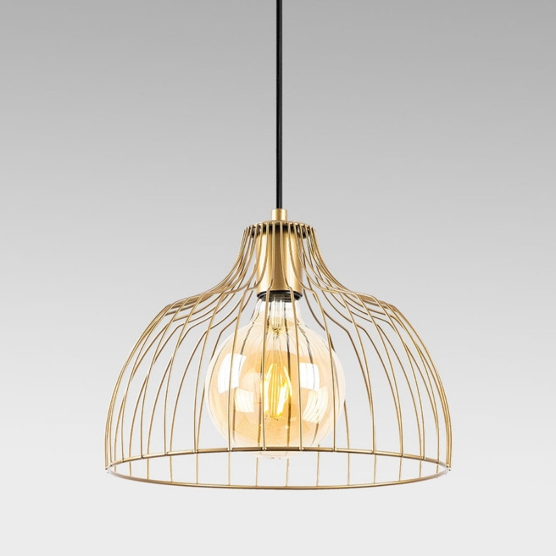 Treiso Megapap  E27 metallic ceiling lamp in gold color Ø28x126cm.