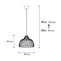Treiso Megapap  E27 metallic ceiling lamp in gold color Ø28x126cm.