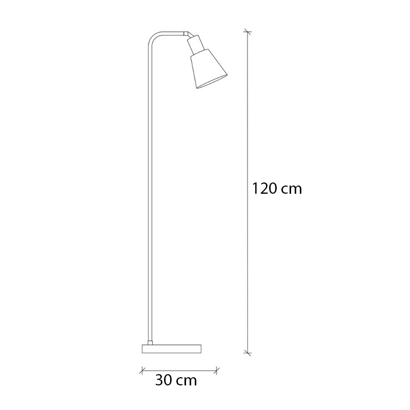 Balbin Megapap metal floor lamp in black - gold vintage color Ø30x120cm.