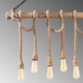 Giza Megapap E27 wooden six lights ceiling lamp in natural color 80x8x90cm.