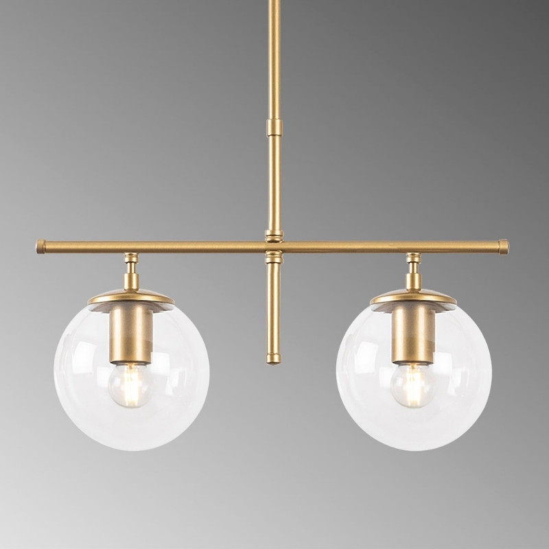 Nilufer Megapap E27 metallic two-light ceiling light in gold color 52x15x76cm.
