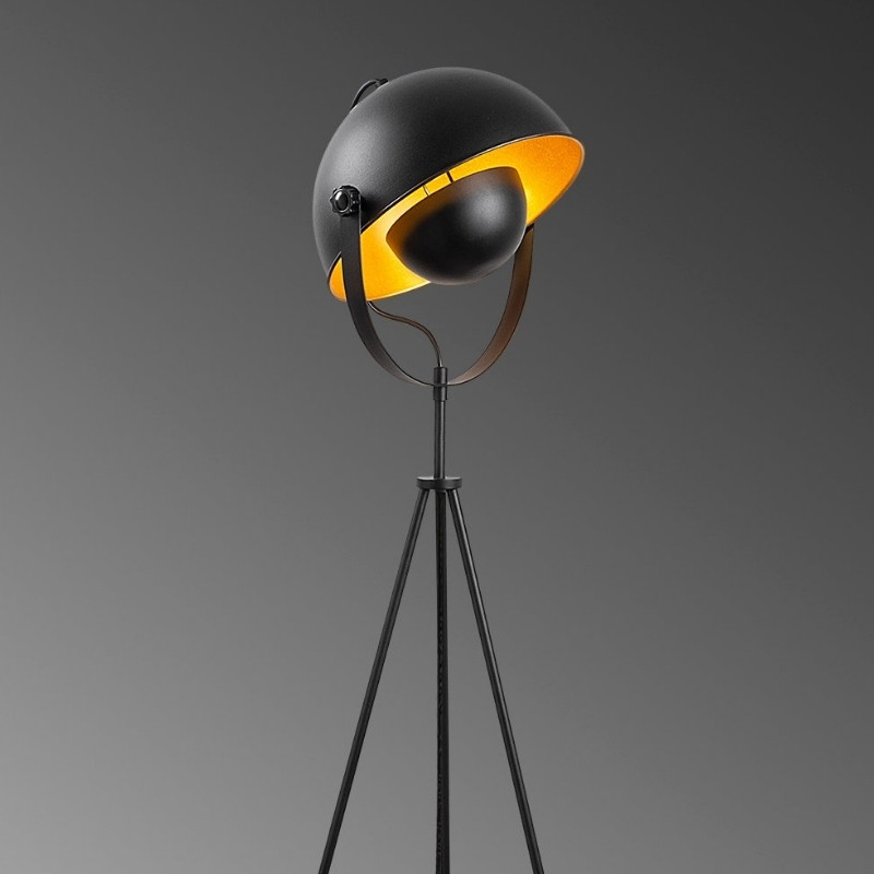 Grando Megapap metal floor lamp in black - gold vintage color Ø62x160cm.