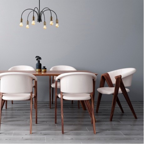 Samba Megapap E27 metallic six-light ceiling light in black color Ø68x50cm.