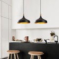 Franko Megapap E27 metallic two-light ceiling light in black - gold color 68x36x132cm.