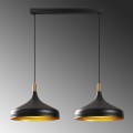 Franko Megapap E27 metallic two-light ceiling light in black - gold color 68x36x132cm.