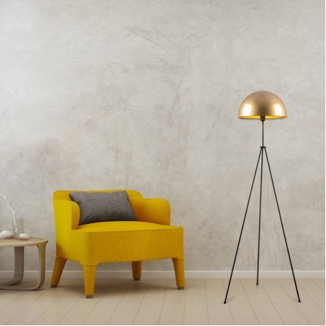 Zero Megapap metal floor lamp in black - gold color Ø50x170cm.