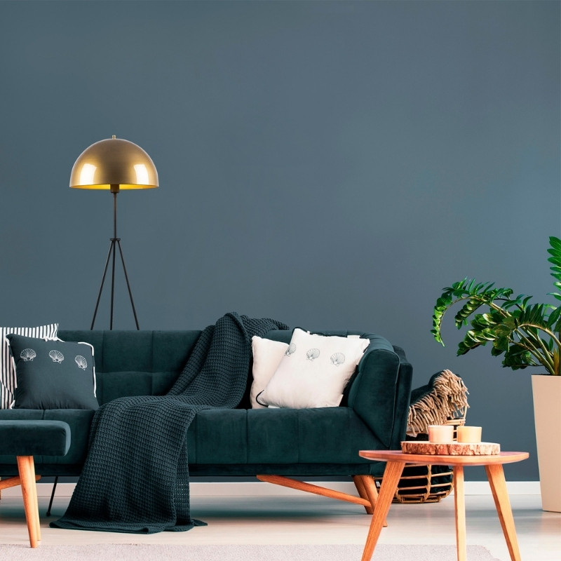 Zero Megapap metal floor lamp in black - gold color Ø50x170cm.
