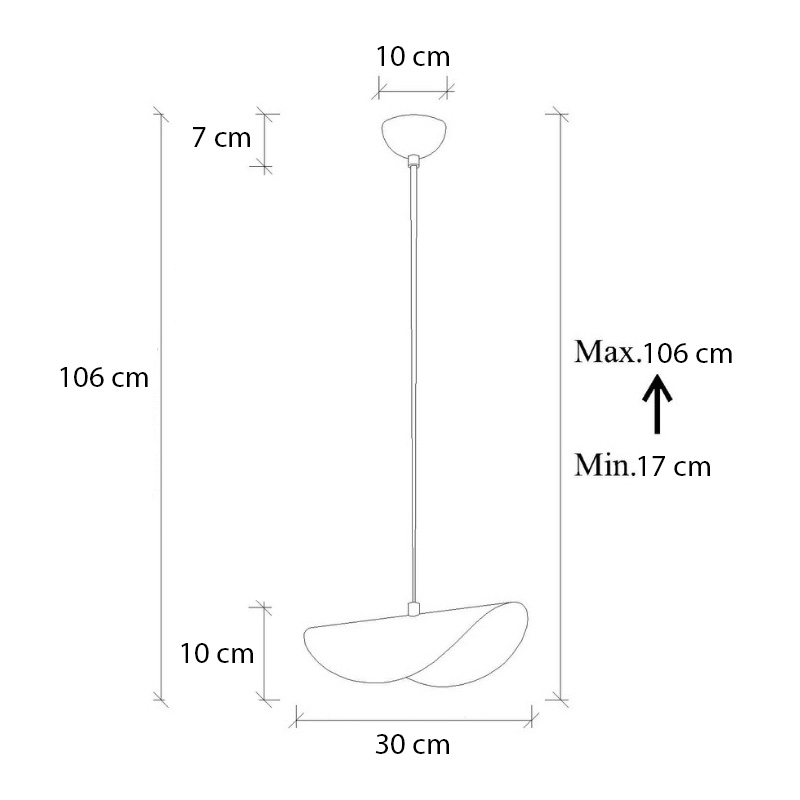 Vinci II Megapap  E27 metallic ceiling lamp in copper vintage color 30x20x106cm.