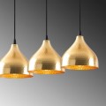 Fida Megapap E27 metallic three-light ceiling light in gold color 68x18x114cm.