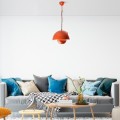 Neptun Megapap  E27 metallic ceiling lamp in orange color Ø30x70cm.