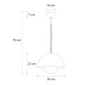 Neptun Megapap  E27 metallic ceiling lamp in green mint color Ø30x70cm.