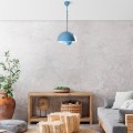 Neptun Megapap  E27 metallic ceiling lamp in light blue color Ø30x70cm.