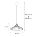 Adda Megapap E27 metallic ceiling lamp in black color Ø36x120cm.